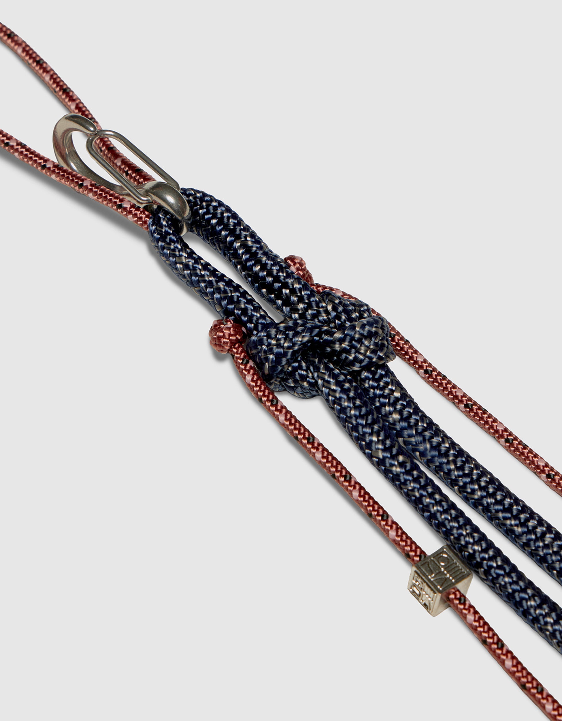Nina Mini me bag charm in tan / navy