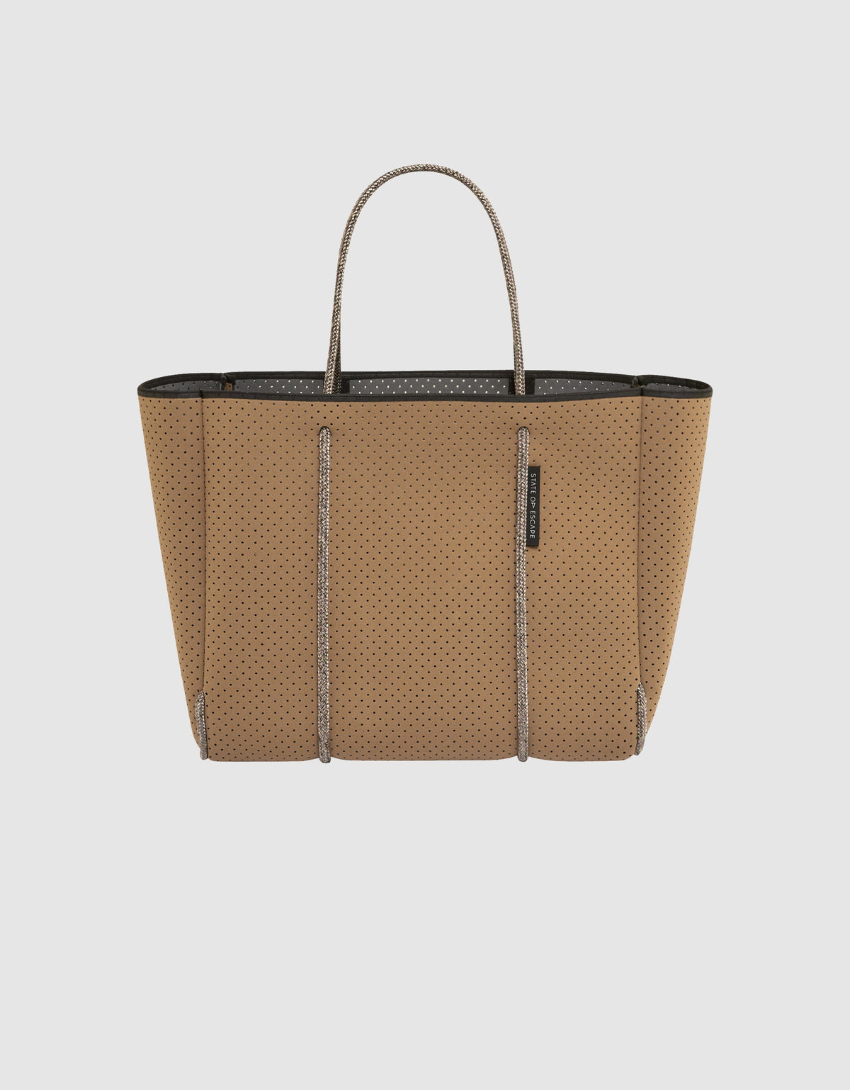Flying Solo tote in caramel / steel (dual tone)