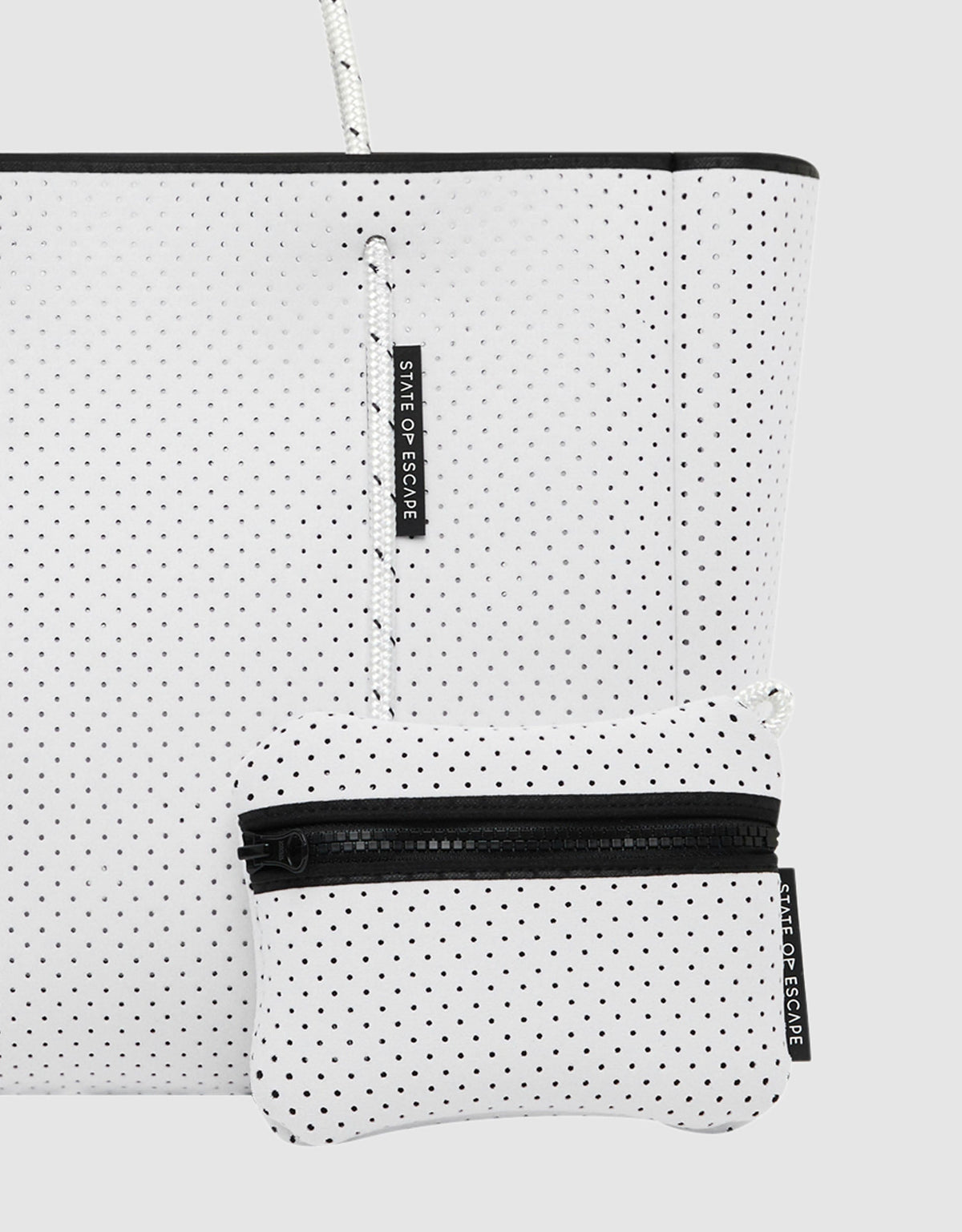 Flying Solo tote in highlight fleck white