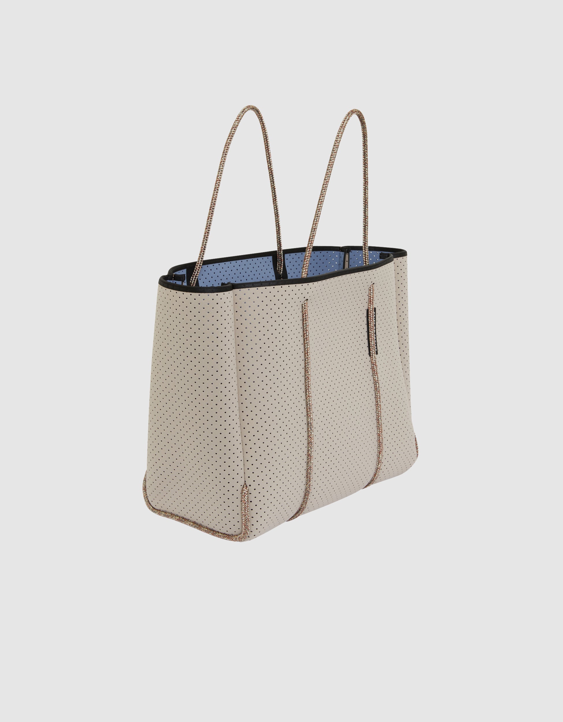 Flying Solo tote in stone / washed lapis (dual tone)