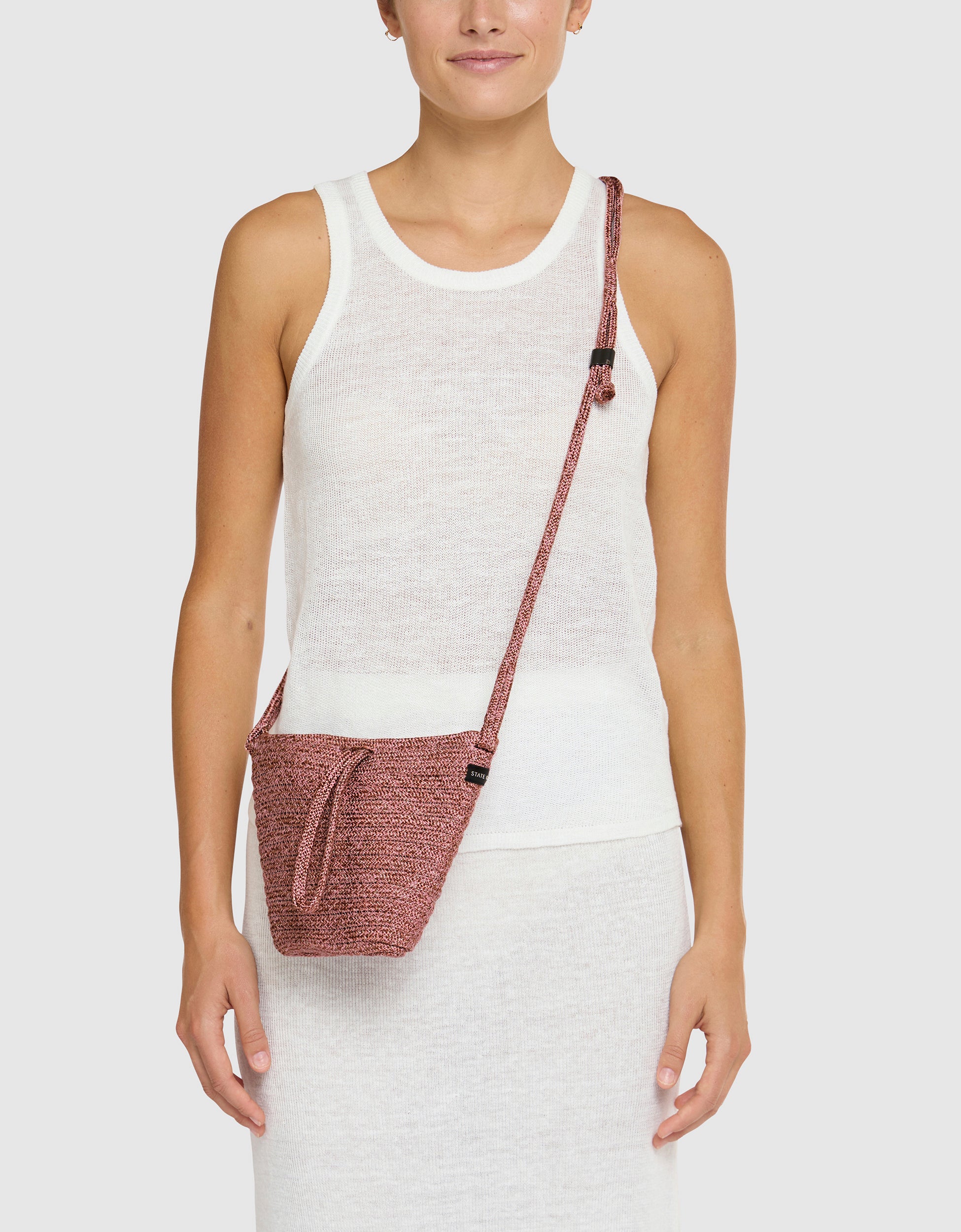Adrift crossbody in salmon