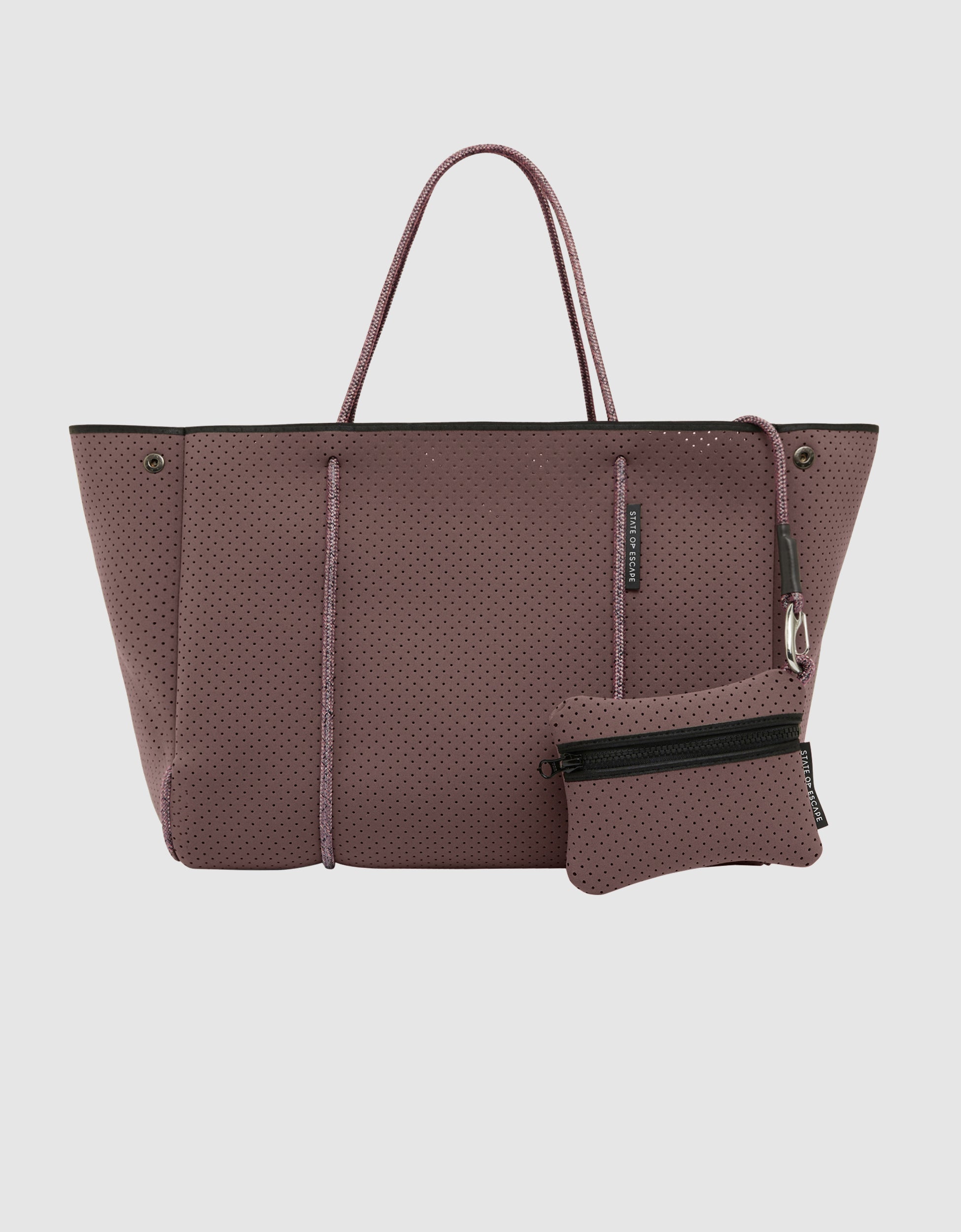 Escape tote in peppercorn / espresso