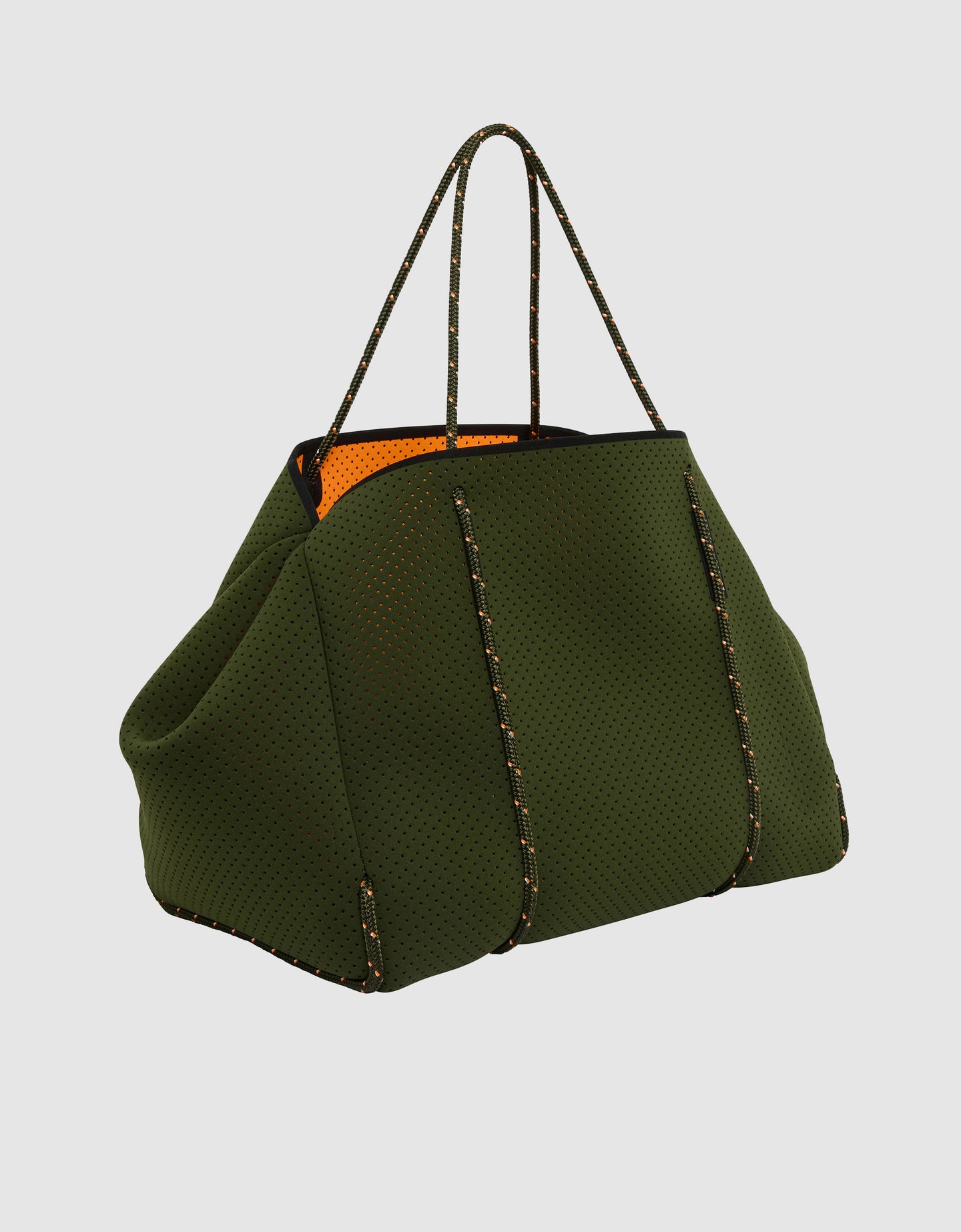 Escape tote in khaki / electric orange (dual tone) – State