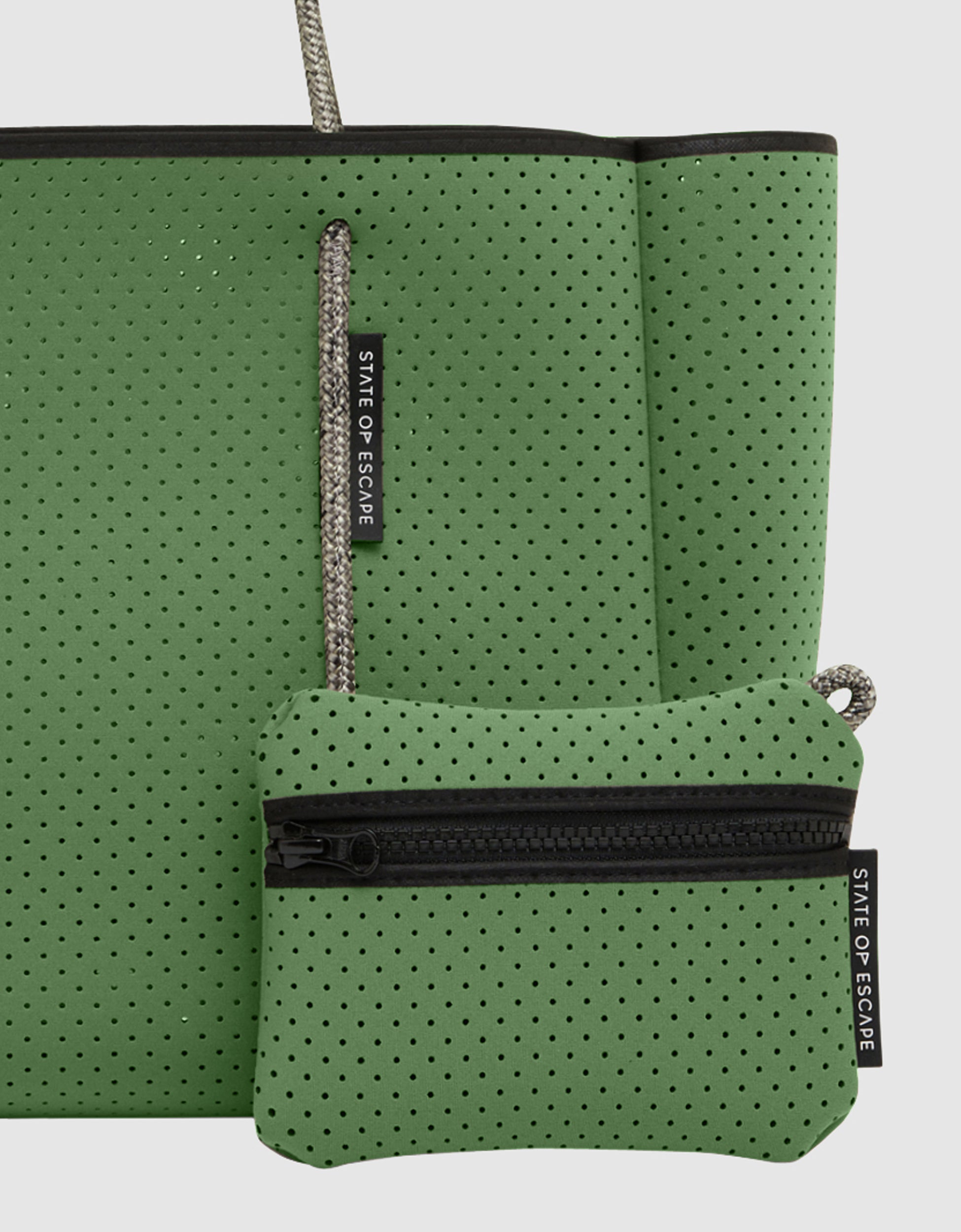 Flying Solo tote in eucalyptus / sea salt