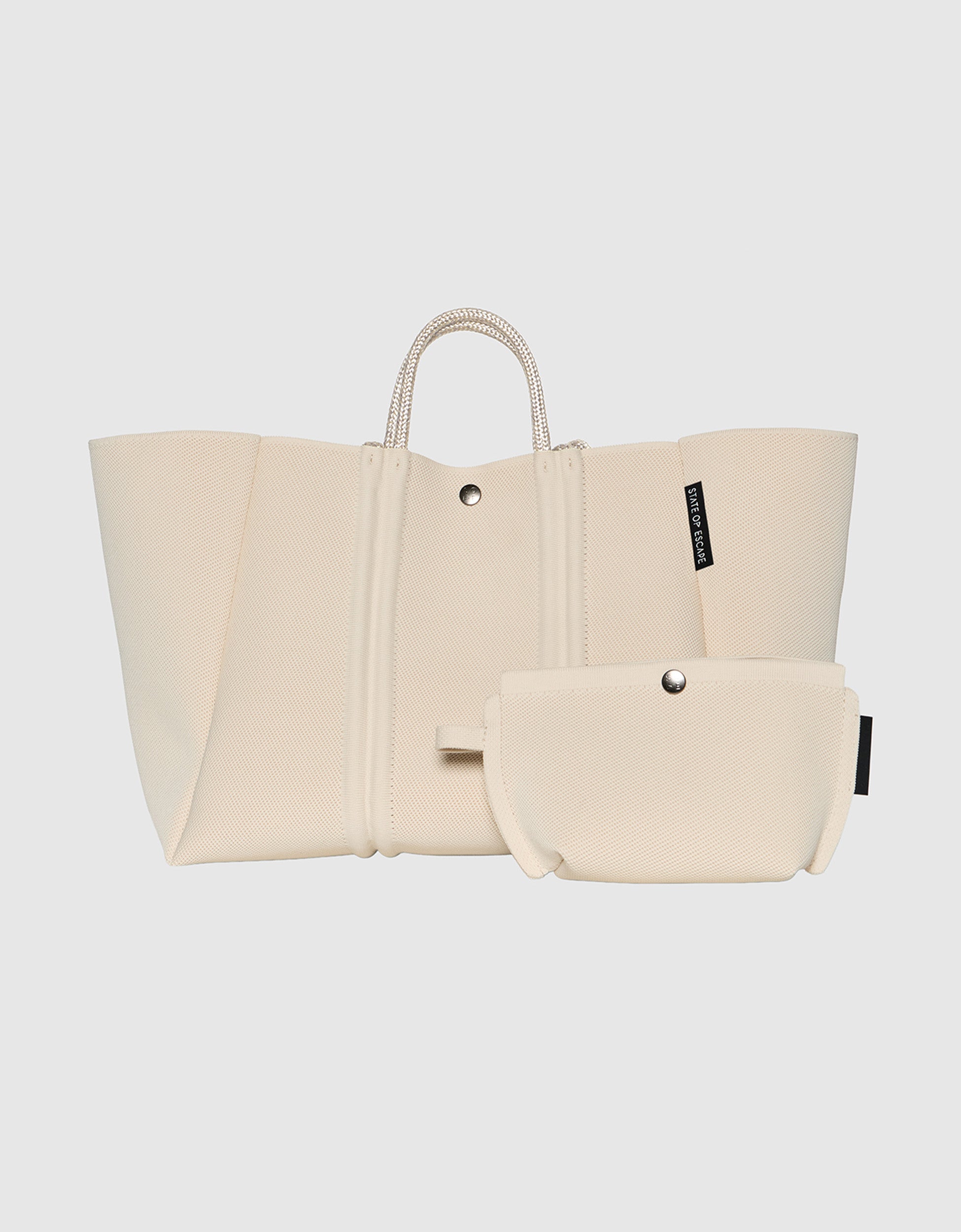 Meridian large tote in crema