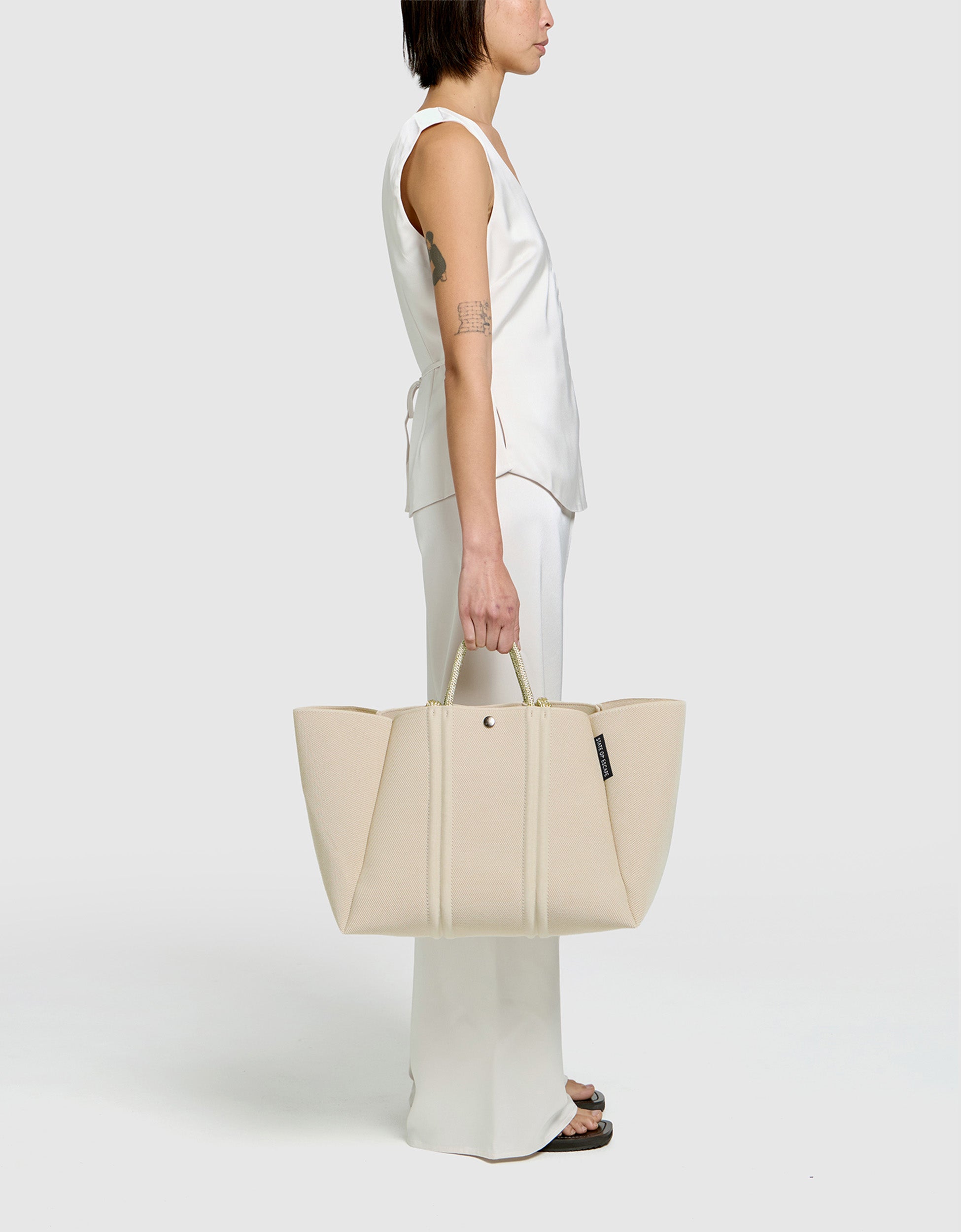 Meridian large tote in crema