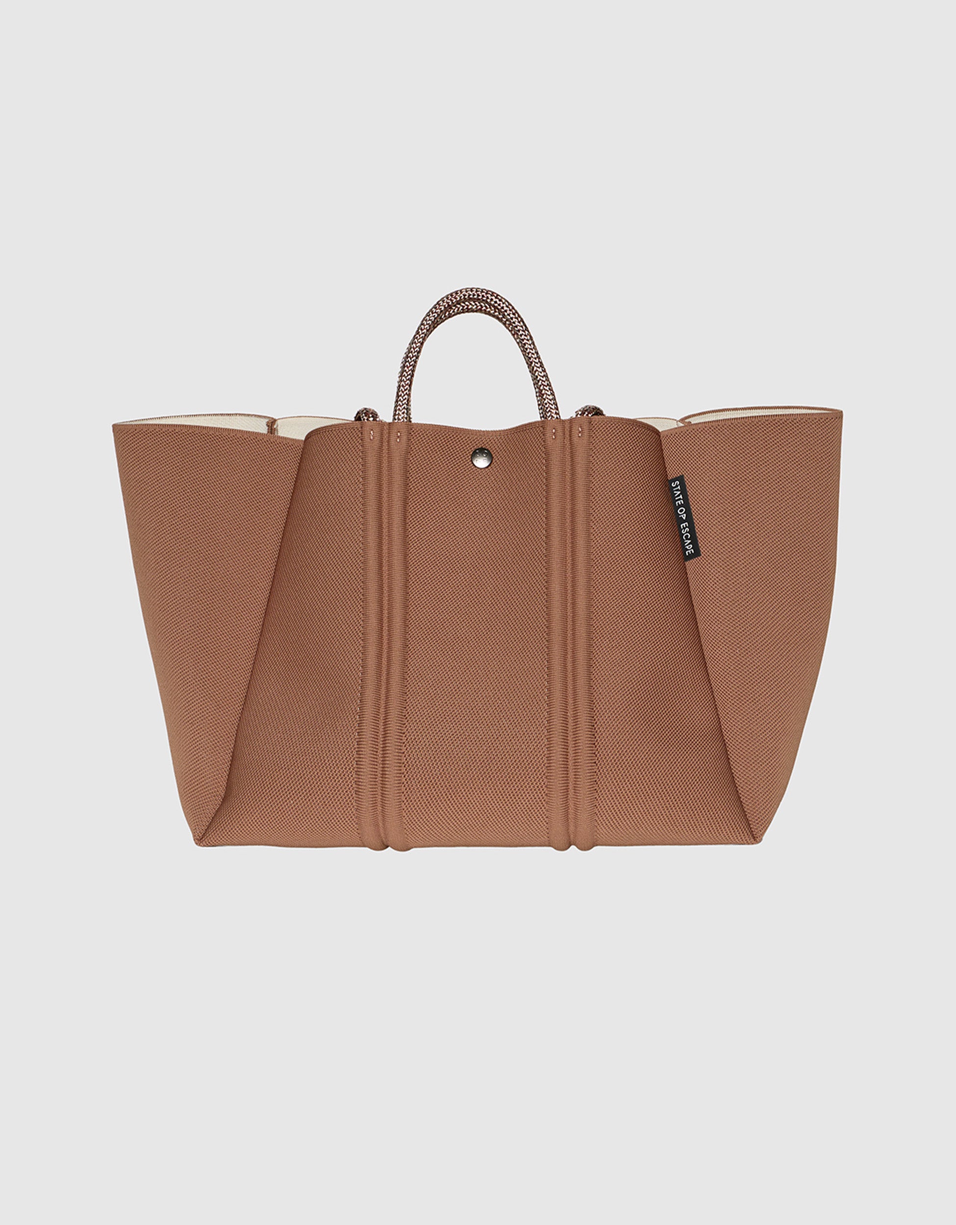 Meridian large tote in hazelnut-crema