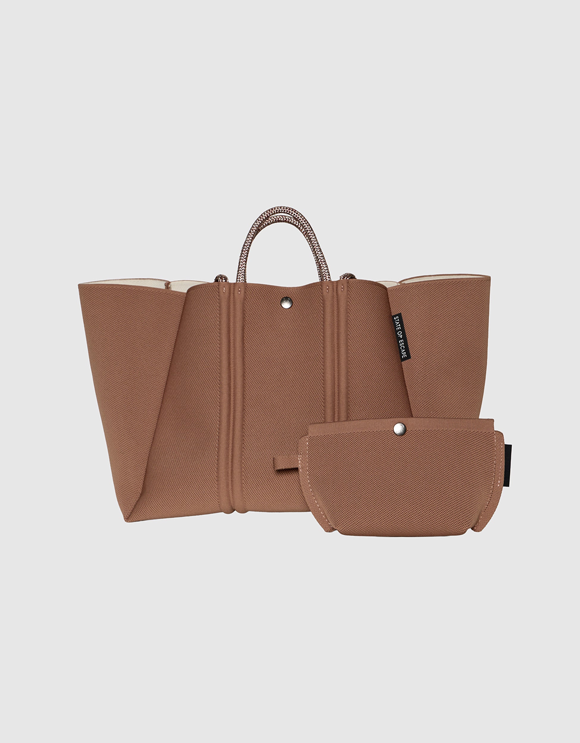 Meridian large tote in hazelnut-crema