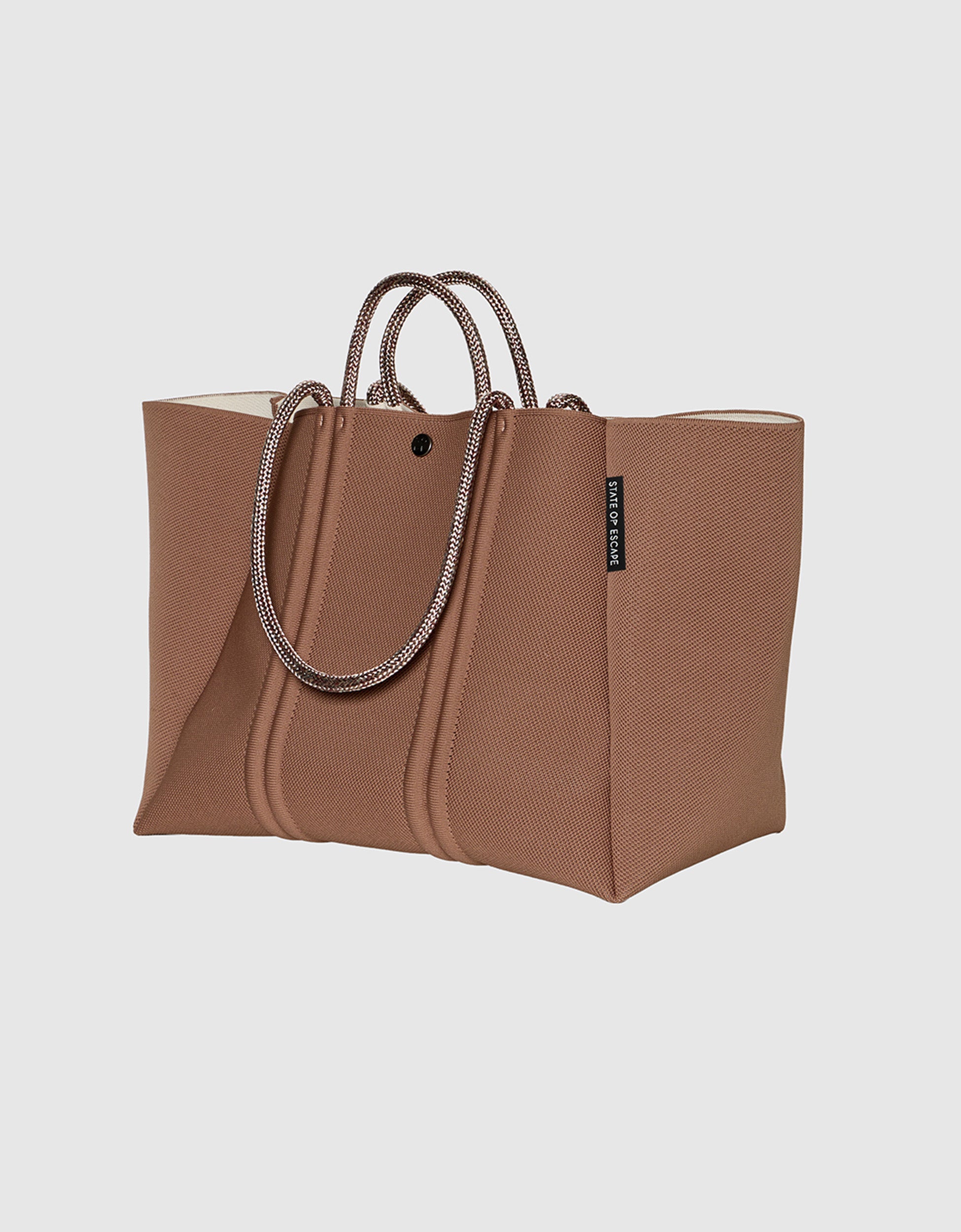 Meridian large tote in hazelnut-crema