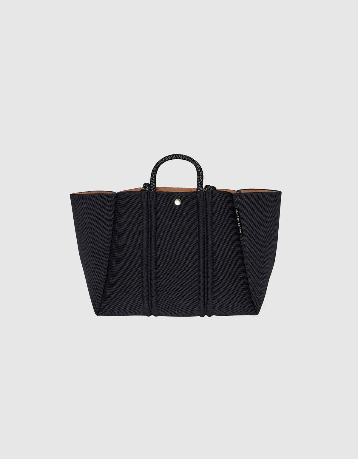 Meridian midi tote black / hazelnut