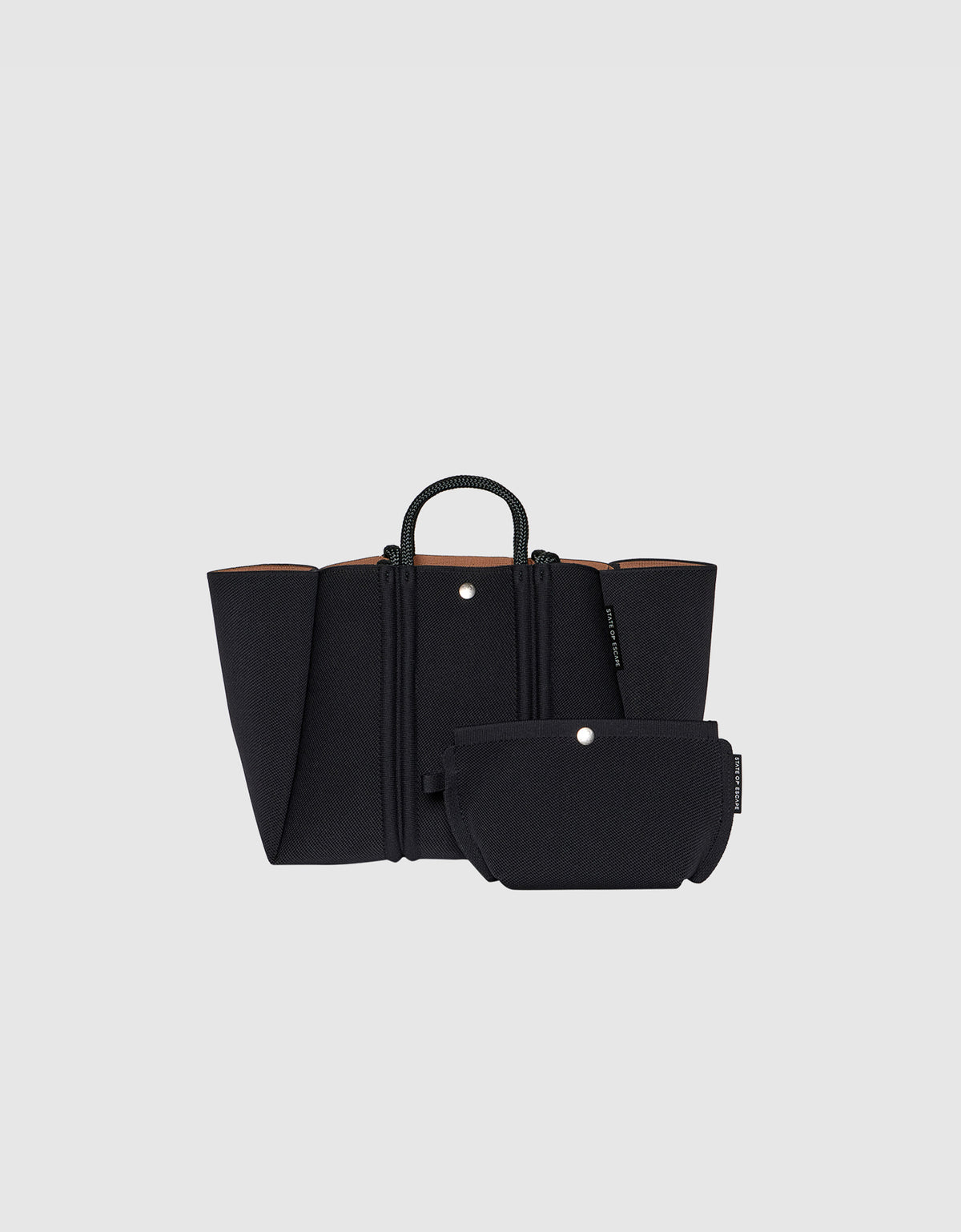 Meridian midi tote black / hazelnut