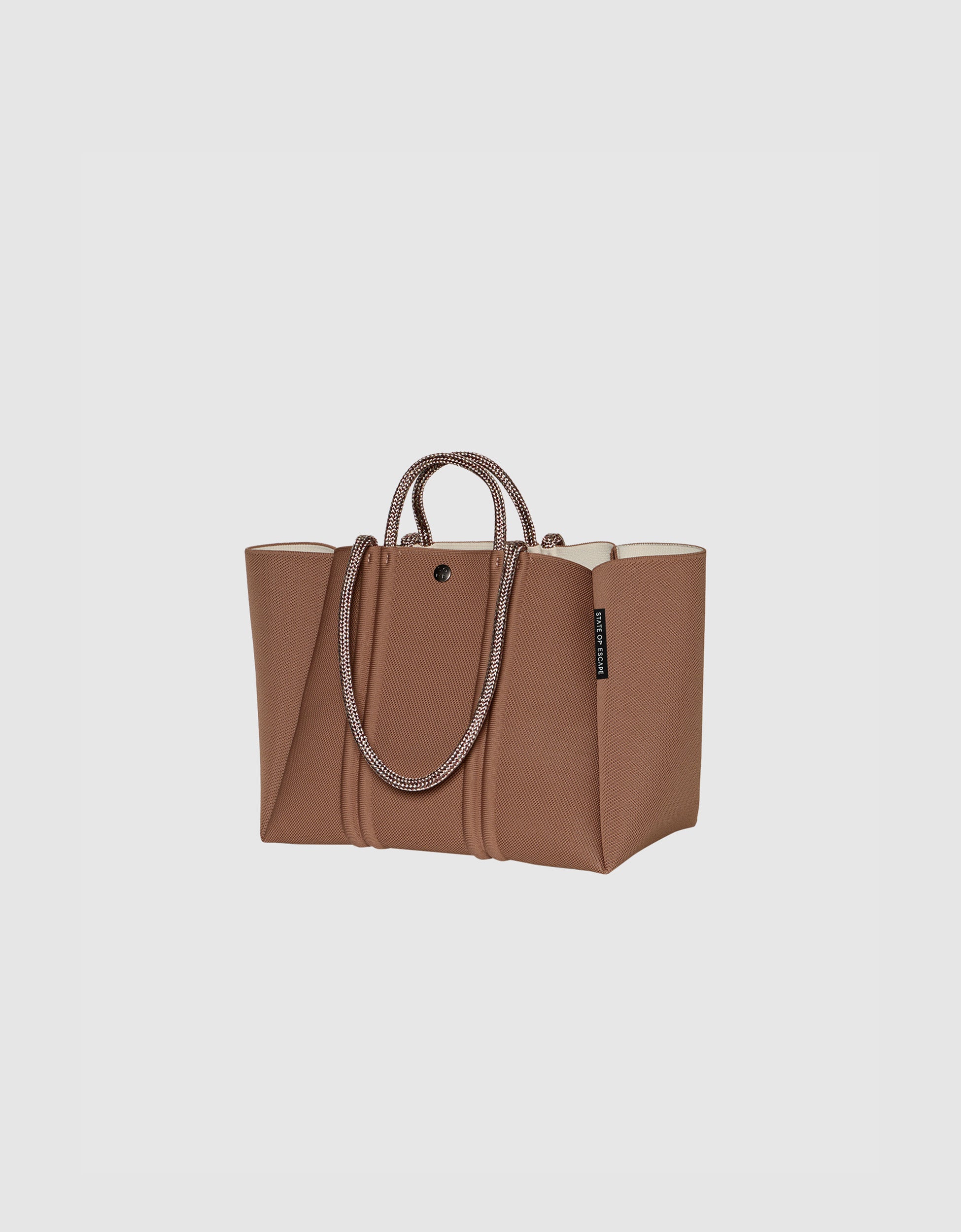 Meridian midi tote in hazelnut-crema