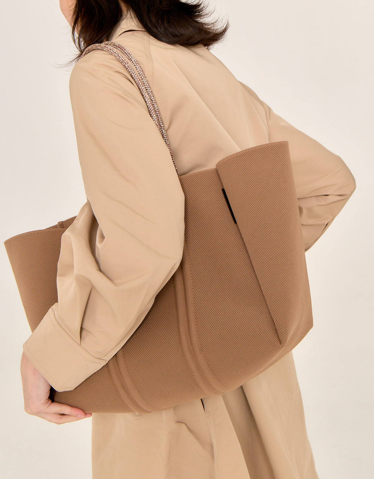 Meridian large tote hazelnut / crema