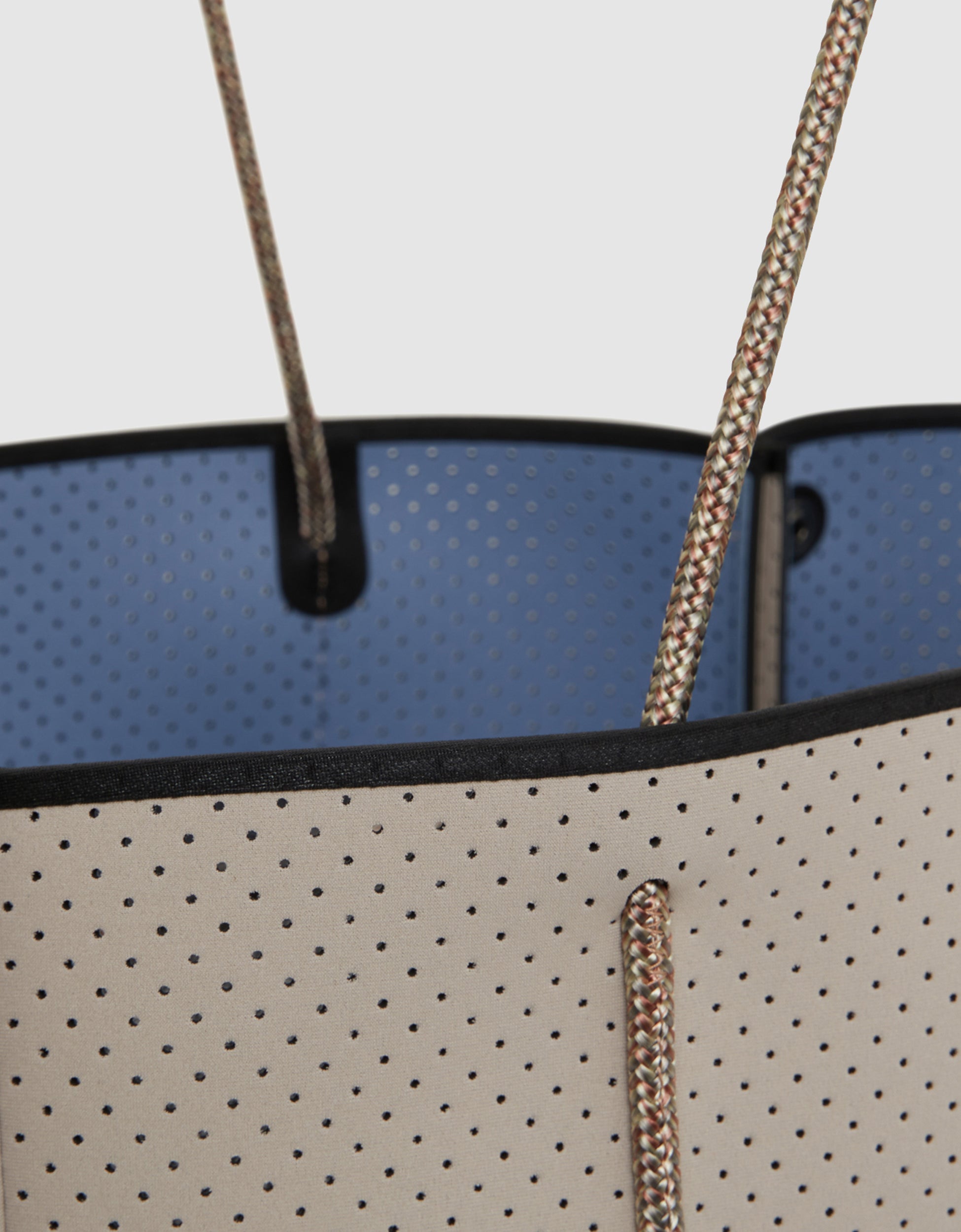 Flying Solo tote in stone / washed lapis (dual tone)