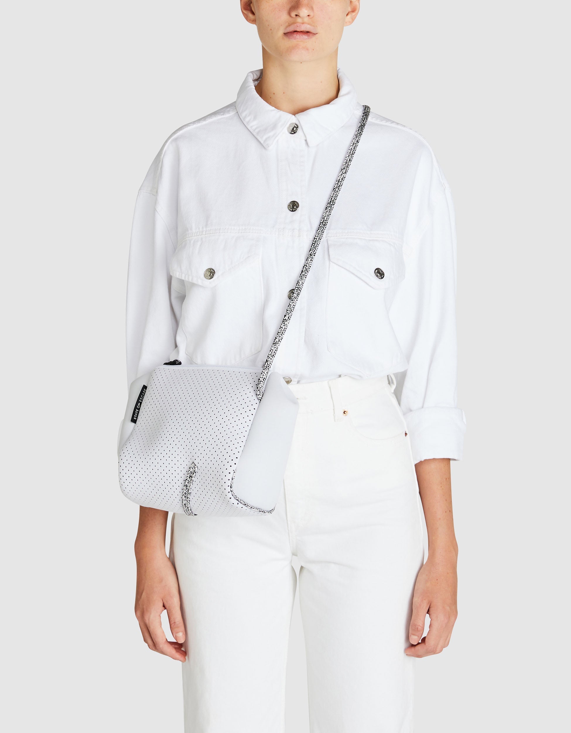 Festival crossbody in white with blended rope