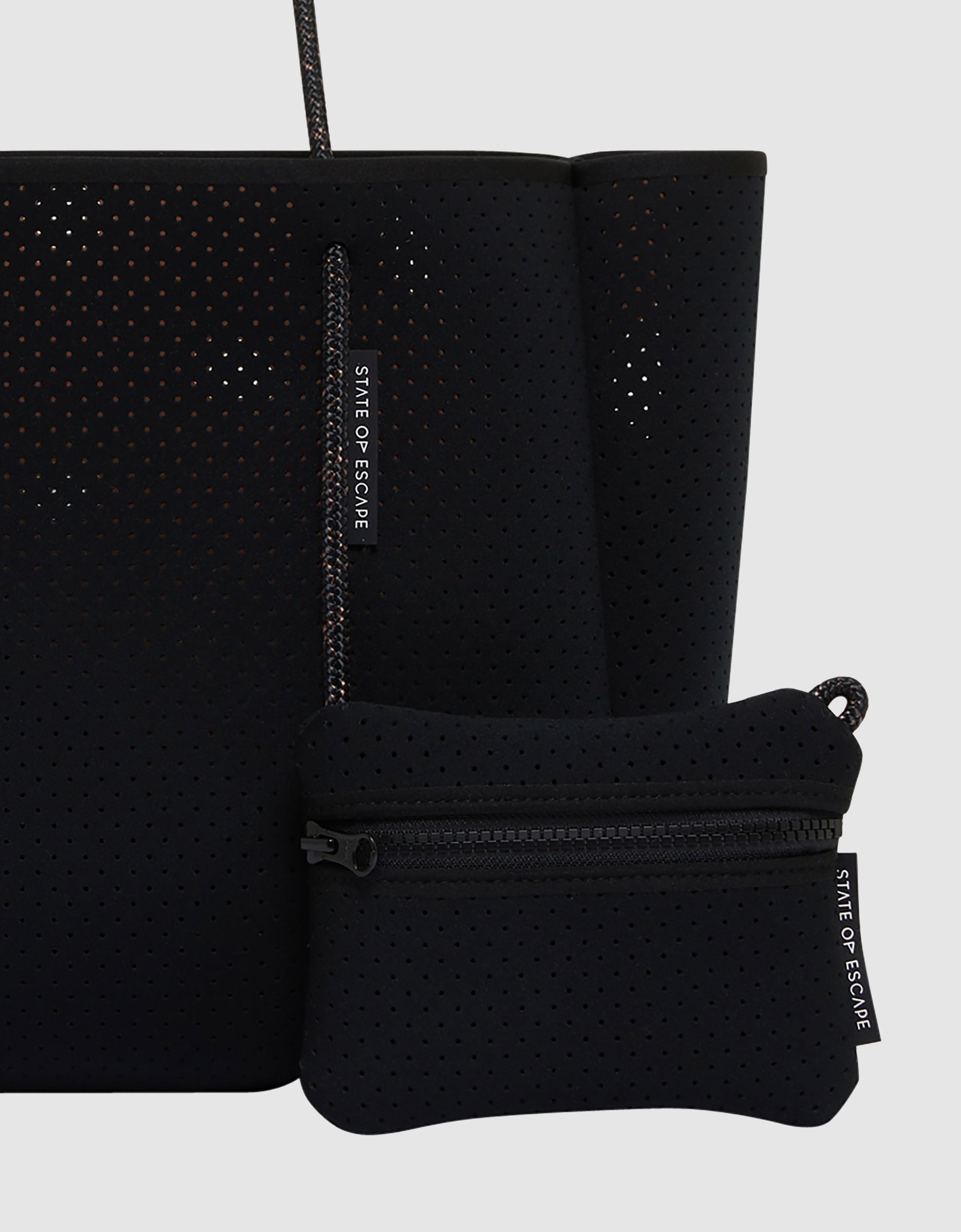 Flying Solo tote in black / saddle (dual tone)