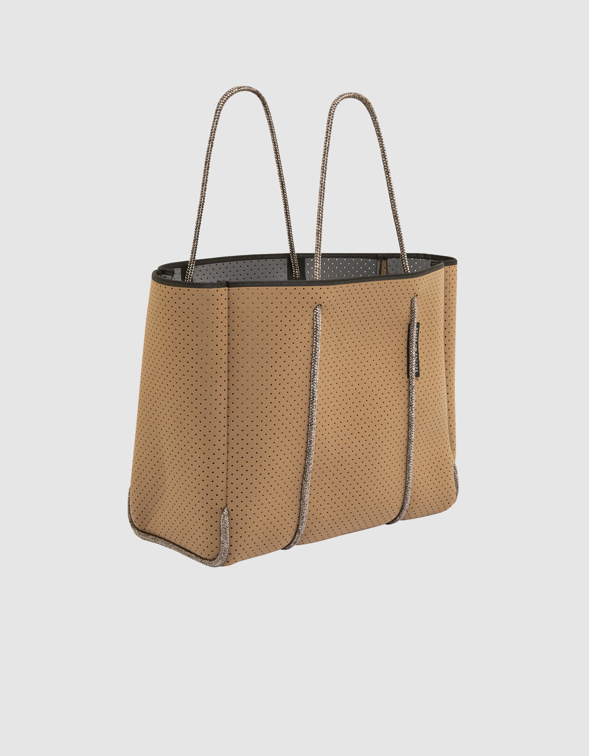 Flying Solo tote in caramel / steel (dual tone)
