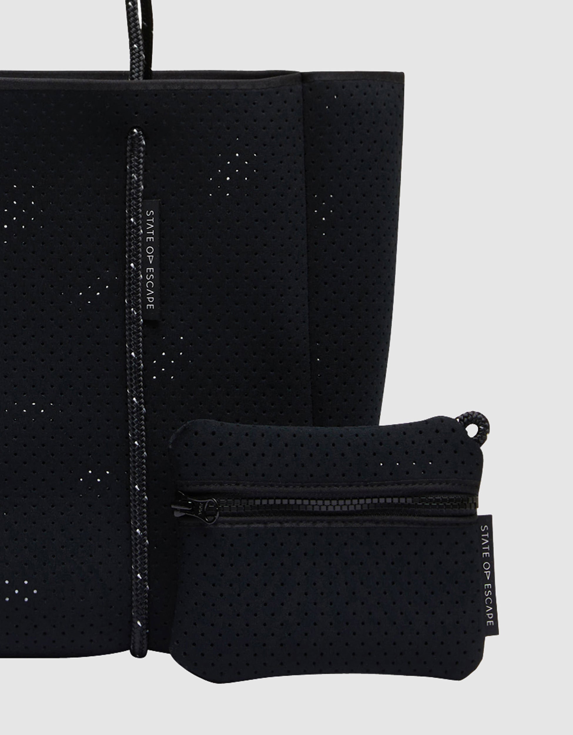 Flying Solo tote in highlight fleck black