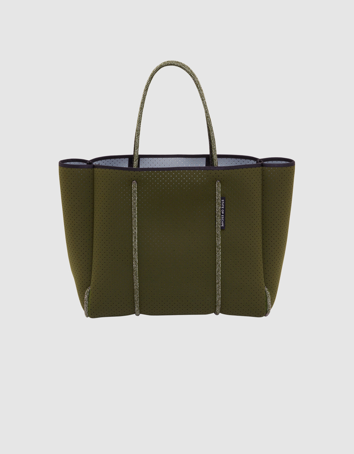 Flying Solo tote in khaki / grey (dual tone)