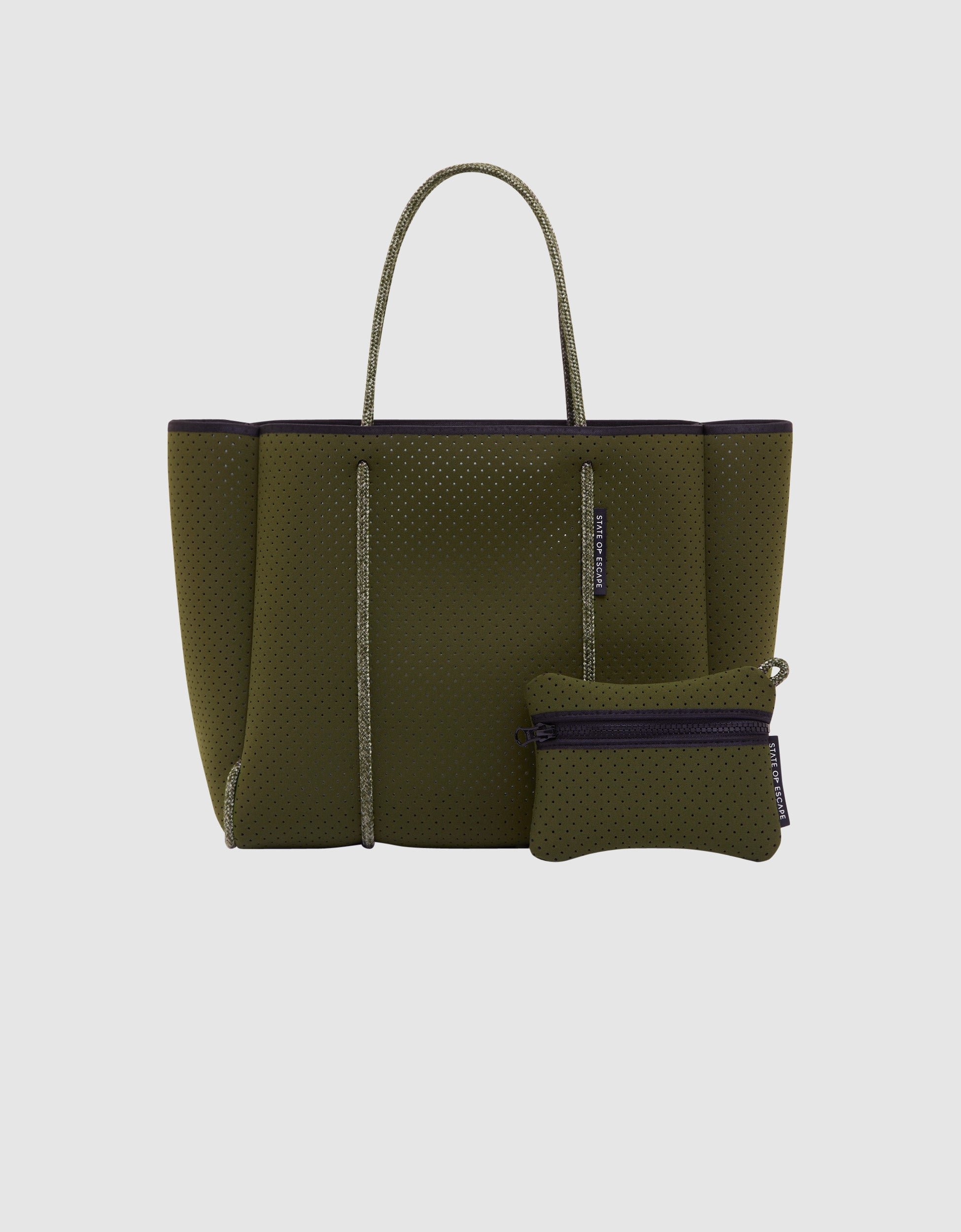 Flying Solo tote in khaki / grey (dual tone)