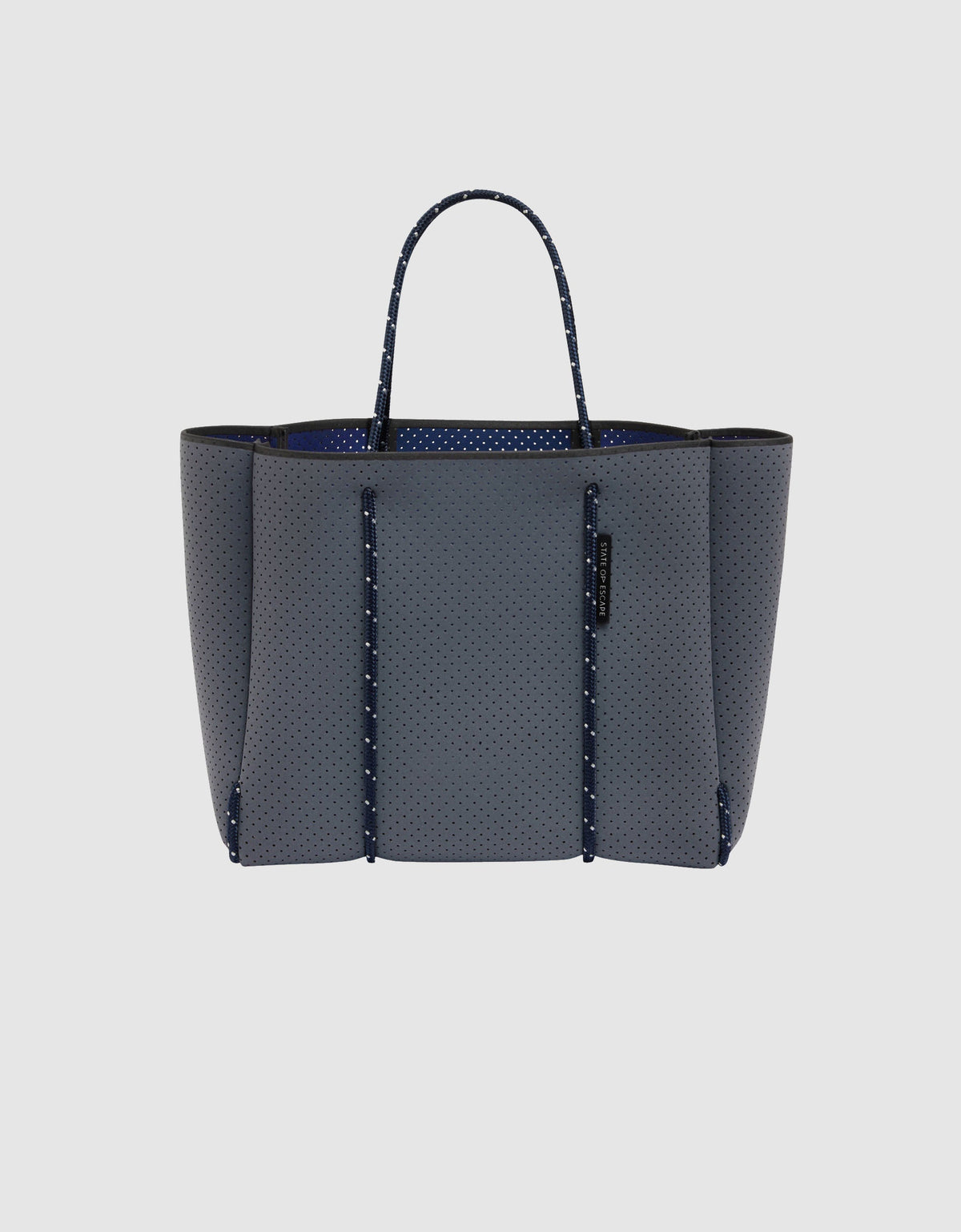 Flying Solo tote in pewter / navy (dual tone)