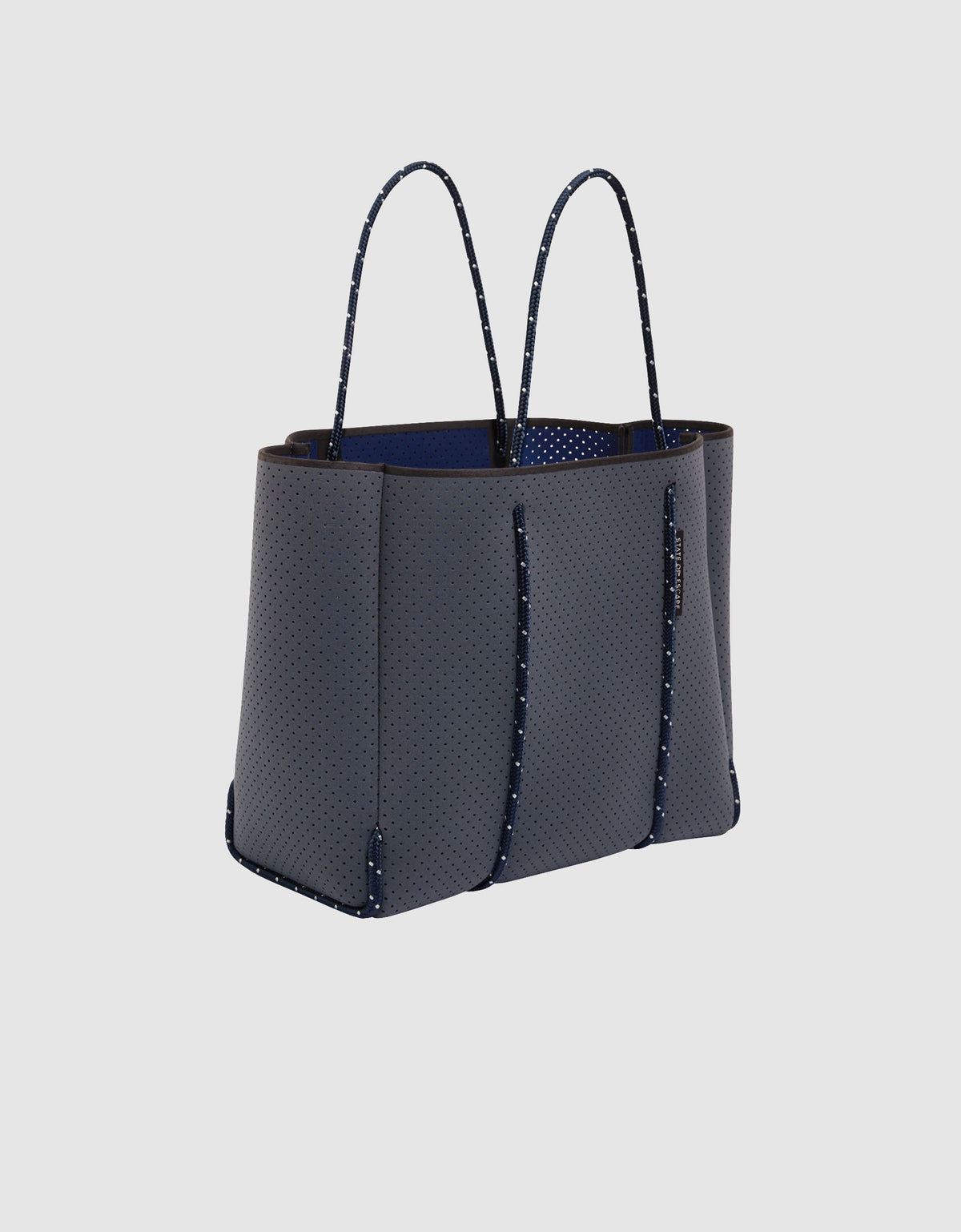 Flying Solo tote in pewter / navy (dual tone)