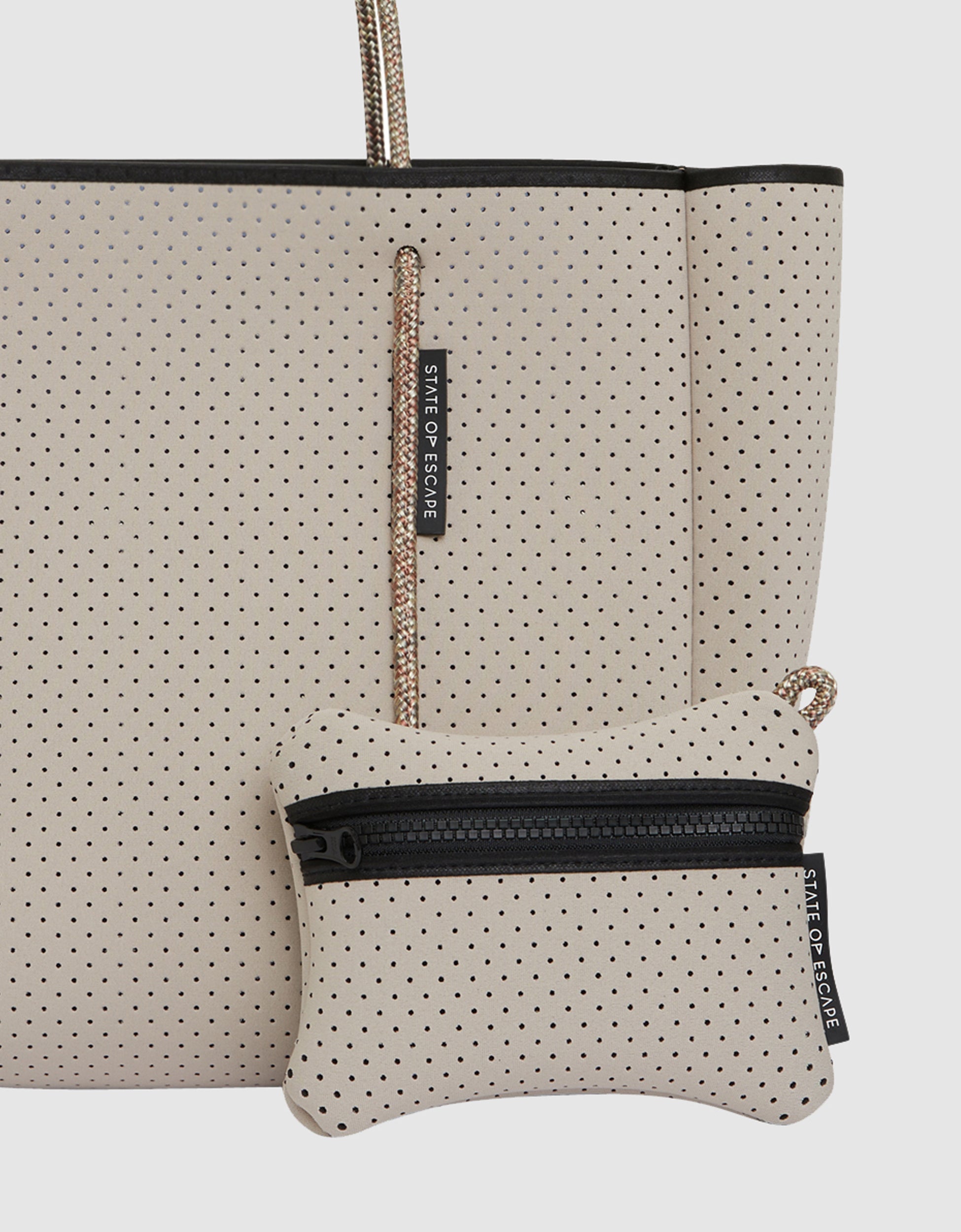 Flying Solo tote in stone / washed lapis (dual tone)