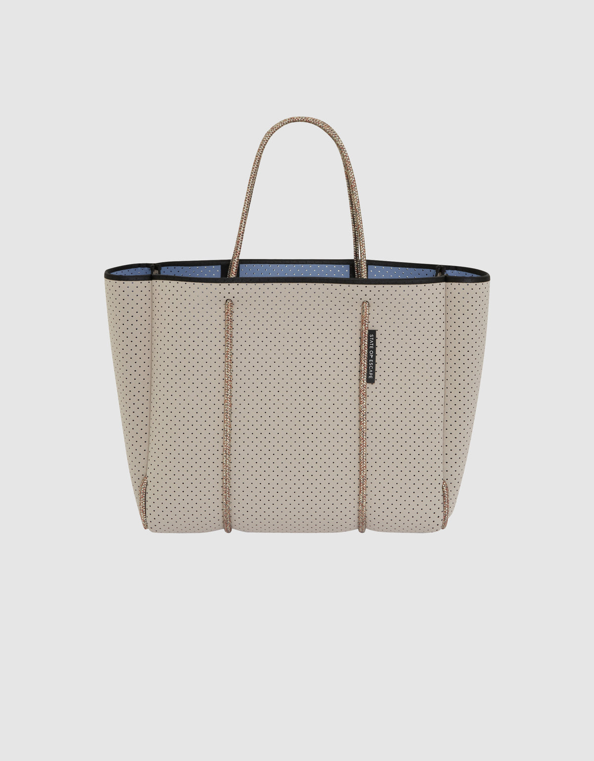 Flying Solo tote in stone / washed lapis (dual tone)