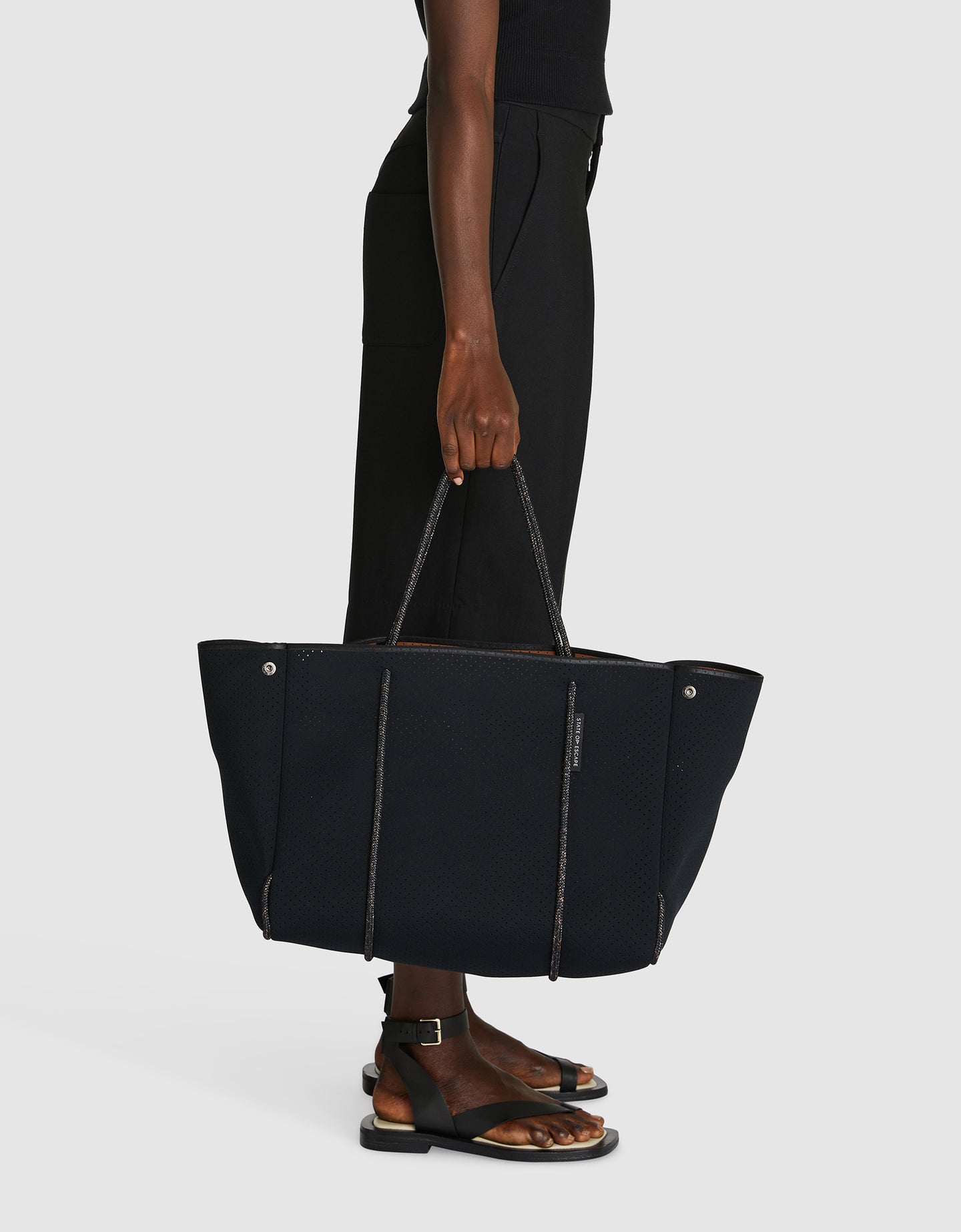 Escape Tote In Black Saddle dual Tone State Of Escape escape-tote-in-black-saddle-dual-tone-state-of-escape