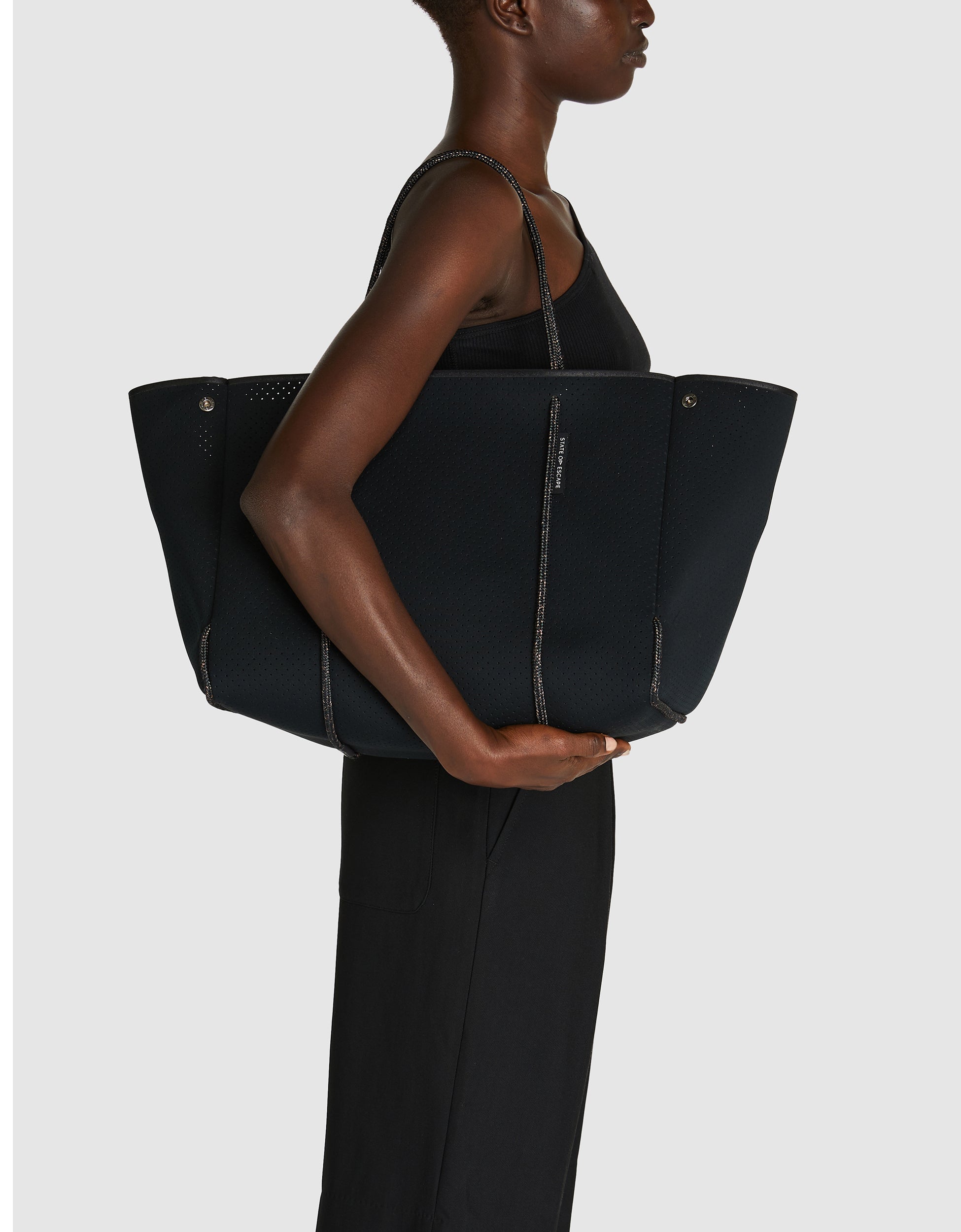 Escape Tote In Black Saddle dual Tone State Of Escape escape-tote-in-black-saddle-dual-tone-state-of-escape